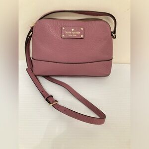 Kate Spade Hanna Bay Pink Purple Crossbody Bag Handbag Pebbled Leather Authentic